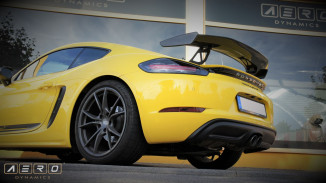 AERO Heckflügel wing Design GT4 Carbon mit TÜV für Porsche 718 Cayman S GTS GT 982 981 AD718117-1 racing gelb