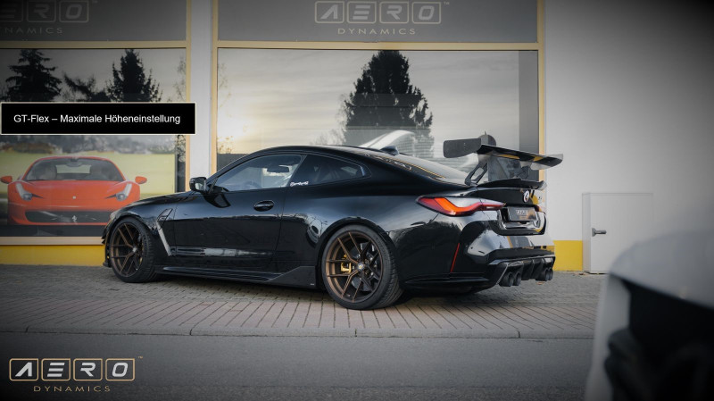 AERO Heckflügel Heckspoiler GT-Flex 140 cm, Beispielbild BMW M4 G82, höchste Heckflügelposition