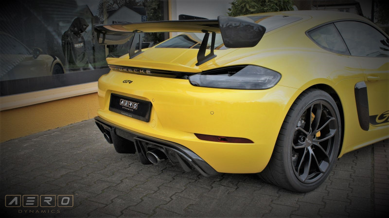 AERO Dynamics Diffusor Carbon für Porsche 718 Cayman GT4 GT4RS Spyder GTS 4.0 Heckdiffusor Spoiler TÜV