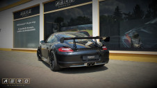 AERO Dynamics Heckflügel Schwanenhals mit TÜV Carbon für Porsche Cayman 987, 987.1 987.2