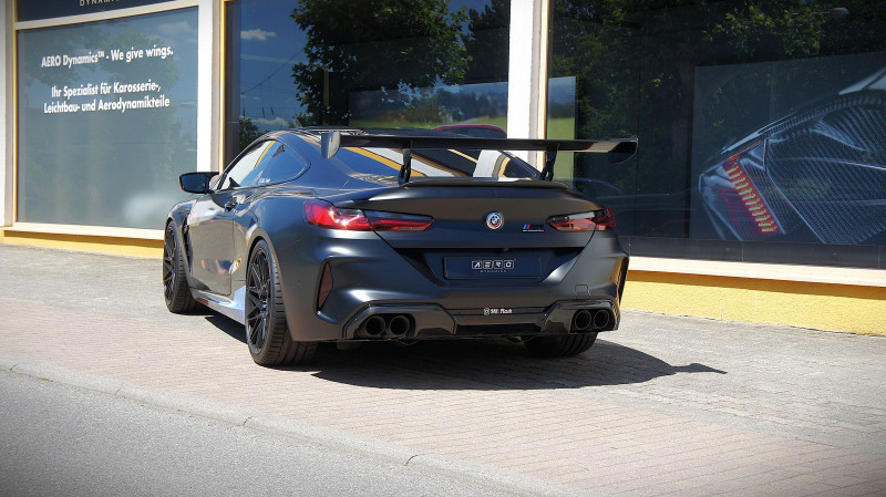 AERO Heckflügel GT-Flex 160 cm, BMW M8 F92, niedrigste Höheneinstellung