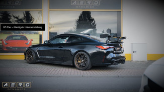 AERO Heckflügel Heckspoiler GT-Flex 140 cm, Beispielbild BMW M4 G82, niedrigste Heckflügelposition
