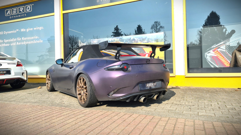 AERO Heckflügel GT-Flex 140 cm für Mazda MX5 NB, NC, ND, niedrigste Heckflügelposition