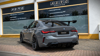 AERO Heckflügel GT-Flex 140 cm für BMW 4er G22, niedrigste Höheneinstellung